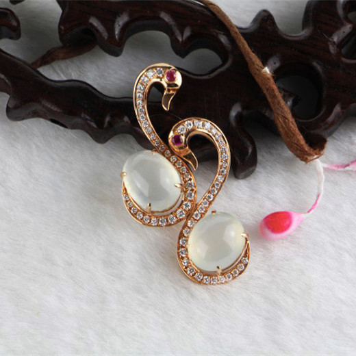 镶金冰种天鹅吊坠