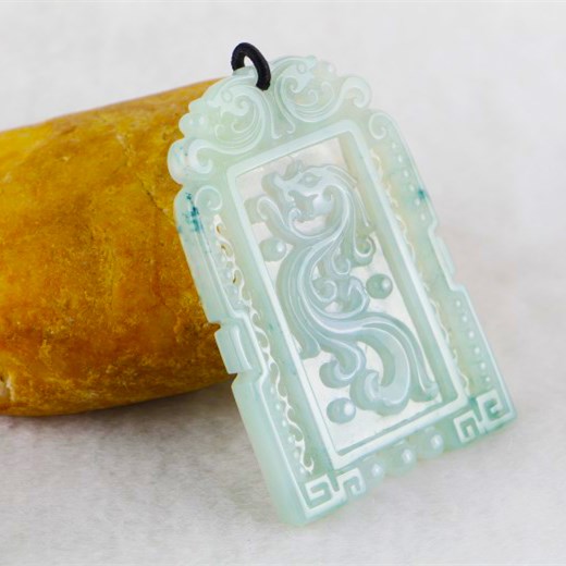 仿古蓝飘花龙牌