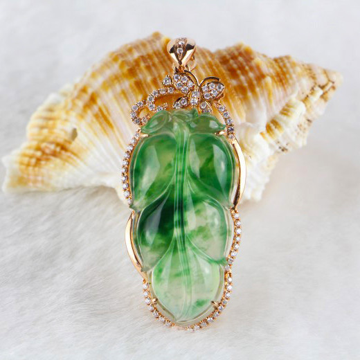 镶金冰种飘花玉叶